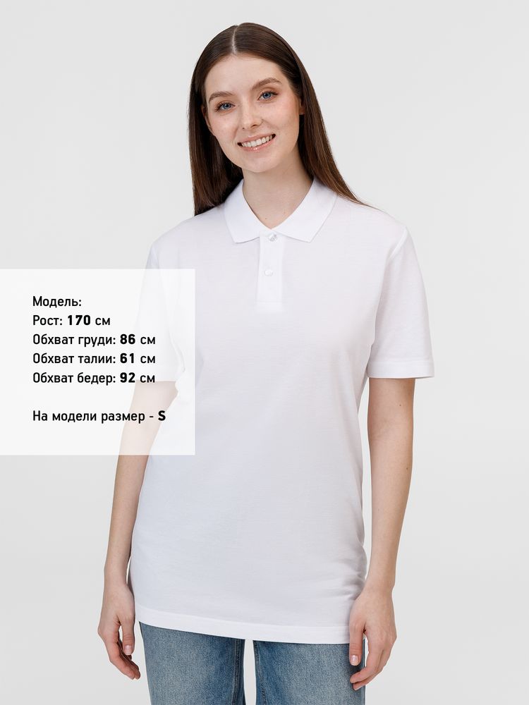 Рубашка поло унисекс Pulse, белая — изображение 8