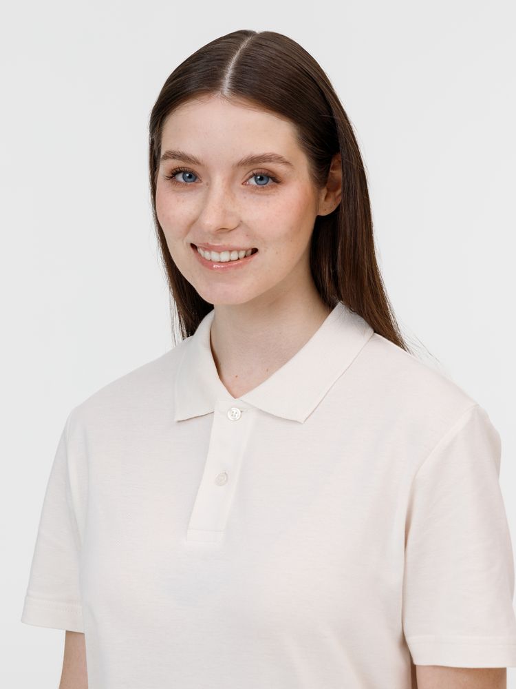 Рубашка поло унисекс Pulse, молочно-белая — изображение 8