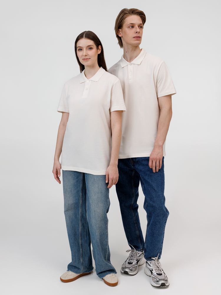 Рубашка поло унисекс Pulse, молочно-белая — изображение 11