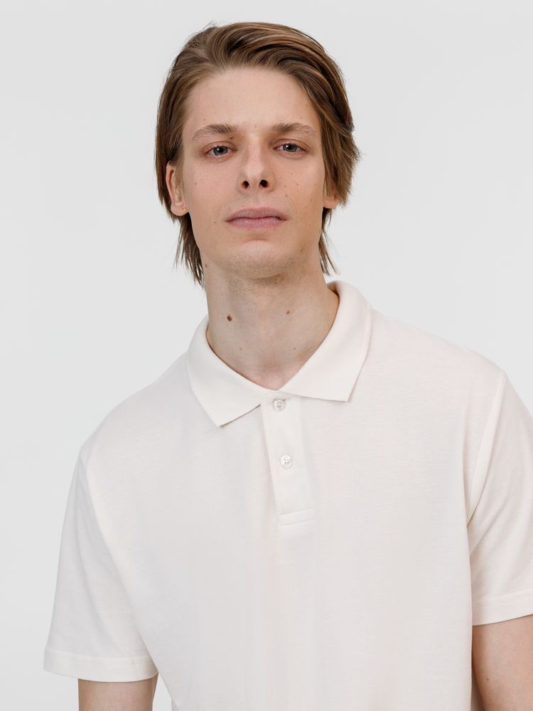 Рубашка поло унисекс Pulse, молочно-белая — изображение 5