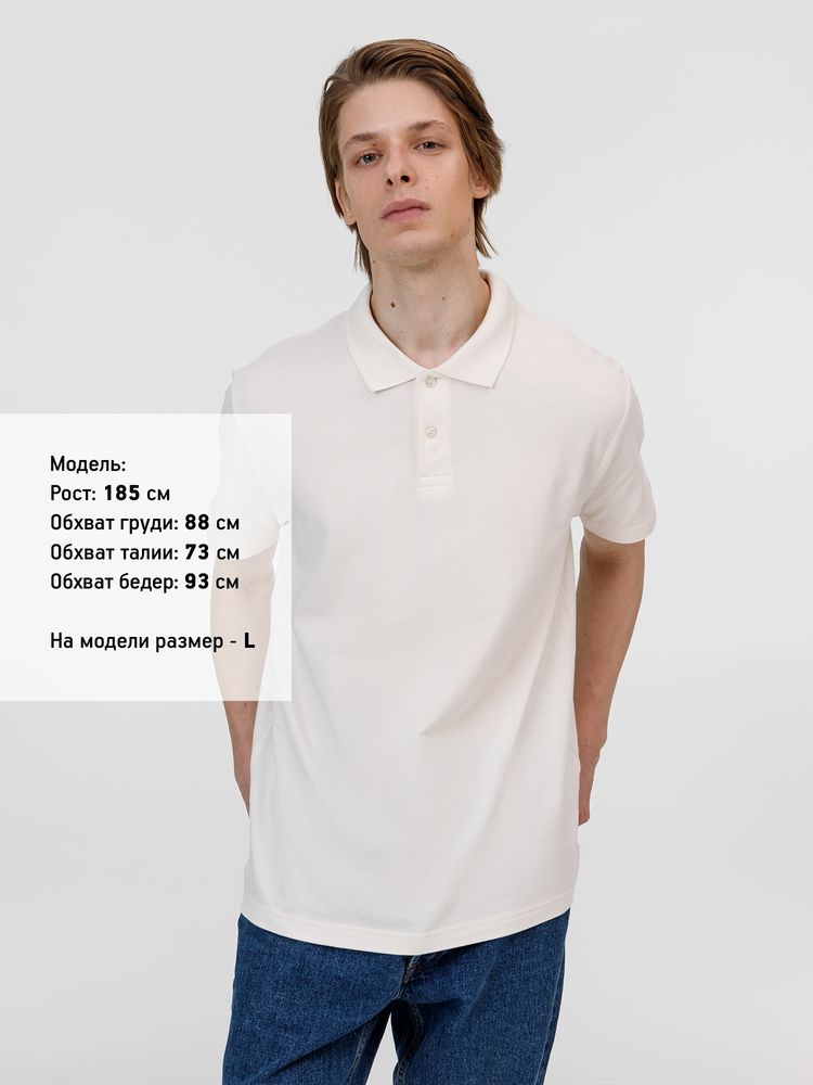 Рубашка поло унисекс Pulse, молочно-белая — изображение 4