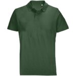 Рубашка поло унисекс Pulse, темно-зеленая