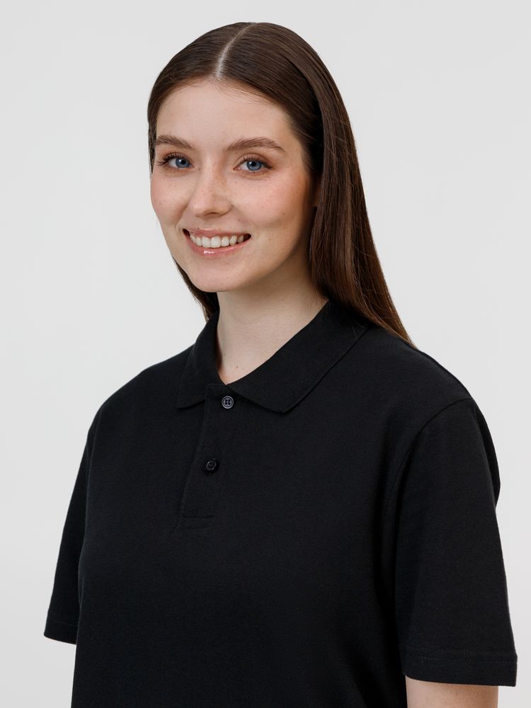 Рубашка поло унисекс Pulse, черная — изображение 9