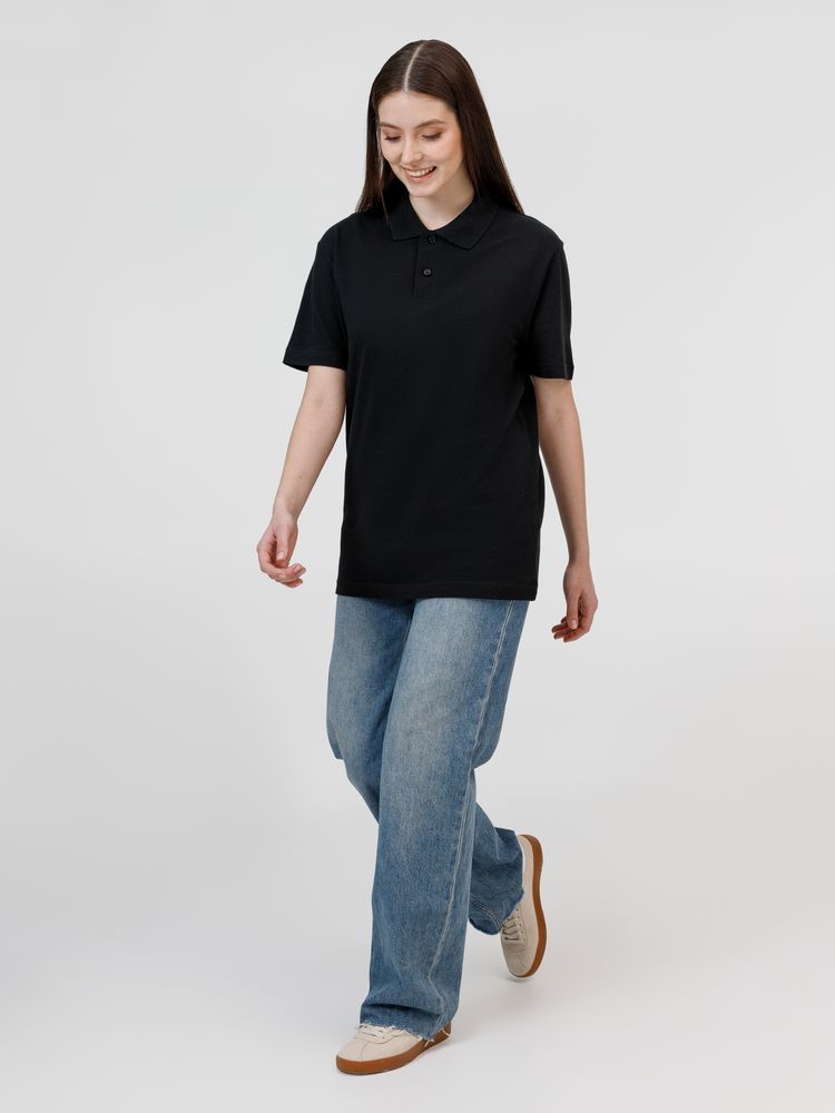 Рубашка поло унисекс Pulse, черная — изображение 11