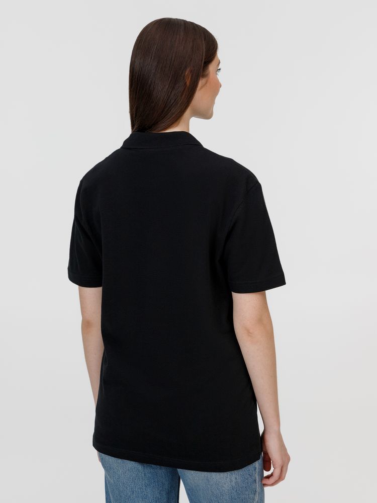 Рубашка поло унисекс Pulse, черная — изображение 10