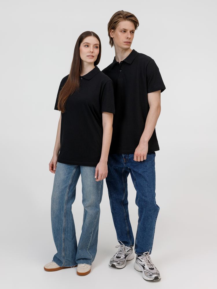 Рубашка поло унисекс Pulse, черная — изображение 12