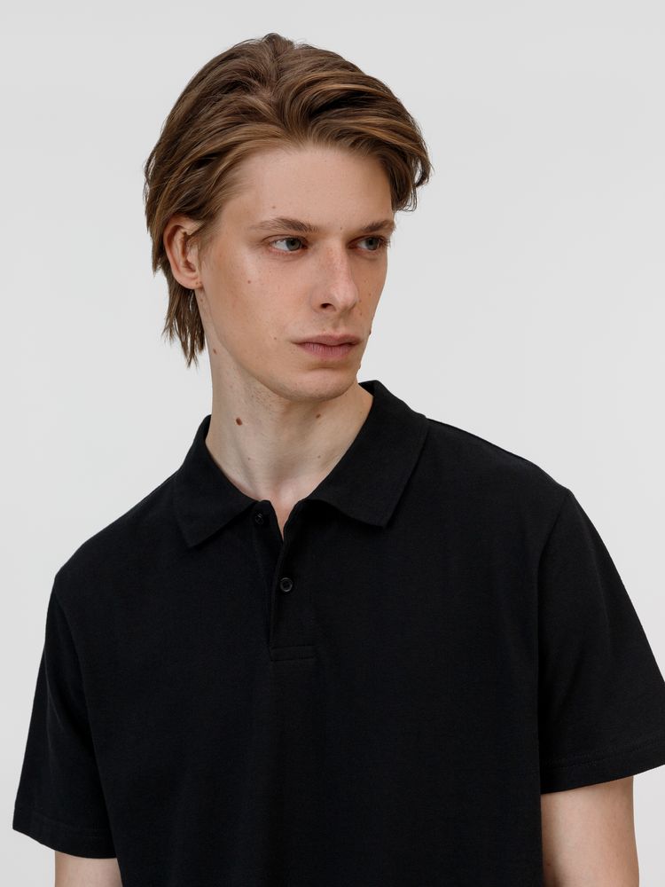 Рубашка поло унисекс Pulse, черная — изображение 5