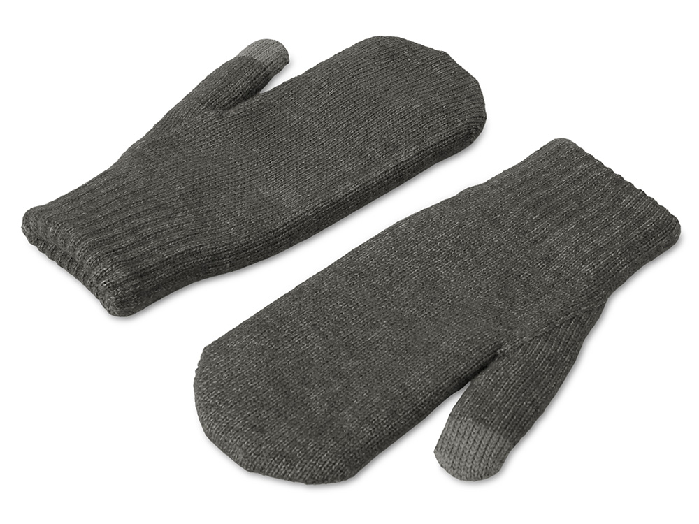 Подарочный набор с варежками, шарфом и термосом, серый — изображение 9