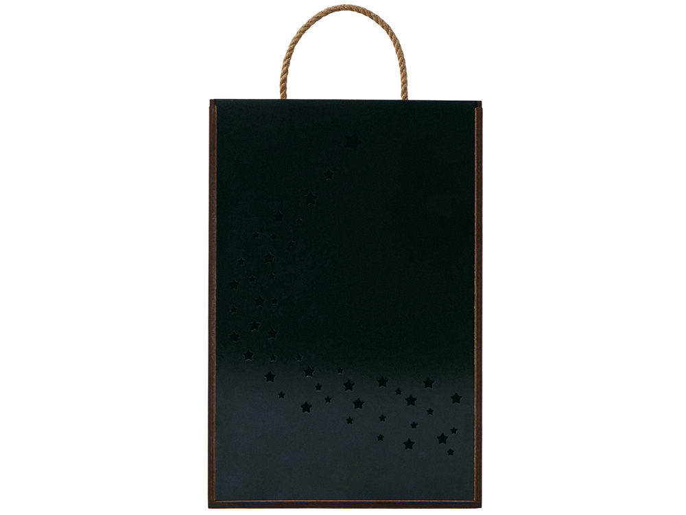 Подарочная коробка из фанеры Constellation 330х220х100 мм, фанера 6 мм, крышка на выдвижных пазах черная ЛХДФ 3 мм, бечевка — изображение 4