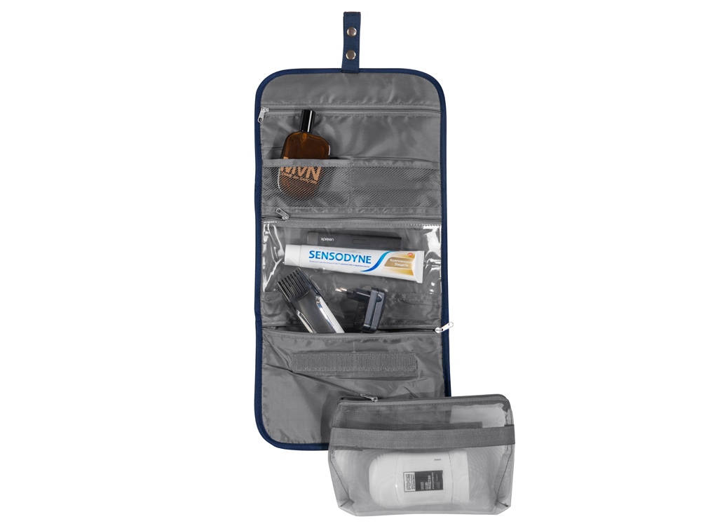 Несессер для путешествий со съемной косметичкой Flat, темно-синий — изображение 6