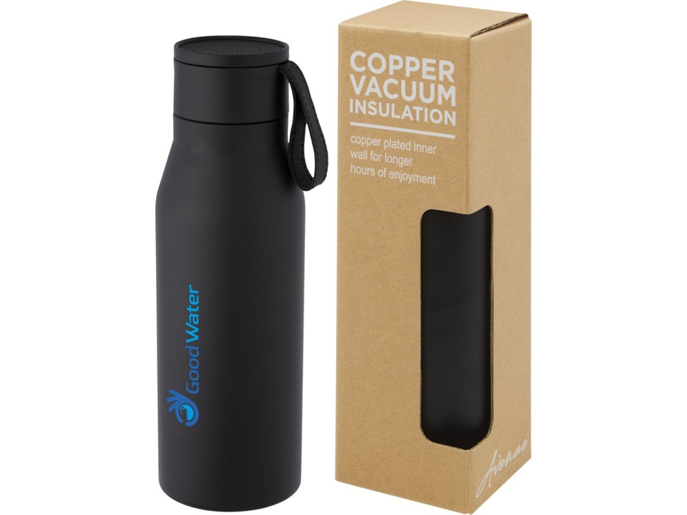 Ljungan Бутылка объемом 500 мл с медной вакуумной изоляцией, ремешком и крышкой, черный — изображение 7