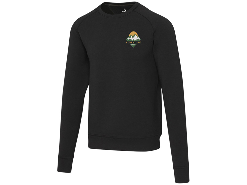 Yukon унисекс интерлок спортивный свитер с круглым вырезом - Сплошной черный — изображение 5