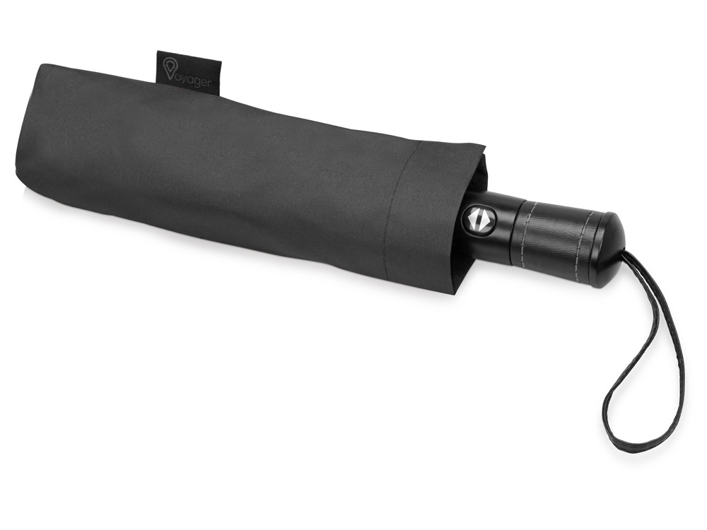 Зонт складной Ontario, автоматический, 3 сложения, с чехлом, черный — изображение 4