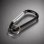 Брелок-карабин из переработанного алюминия Alumina, черный