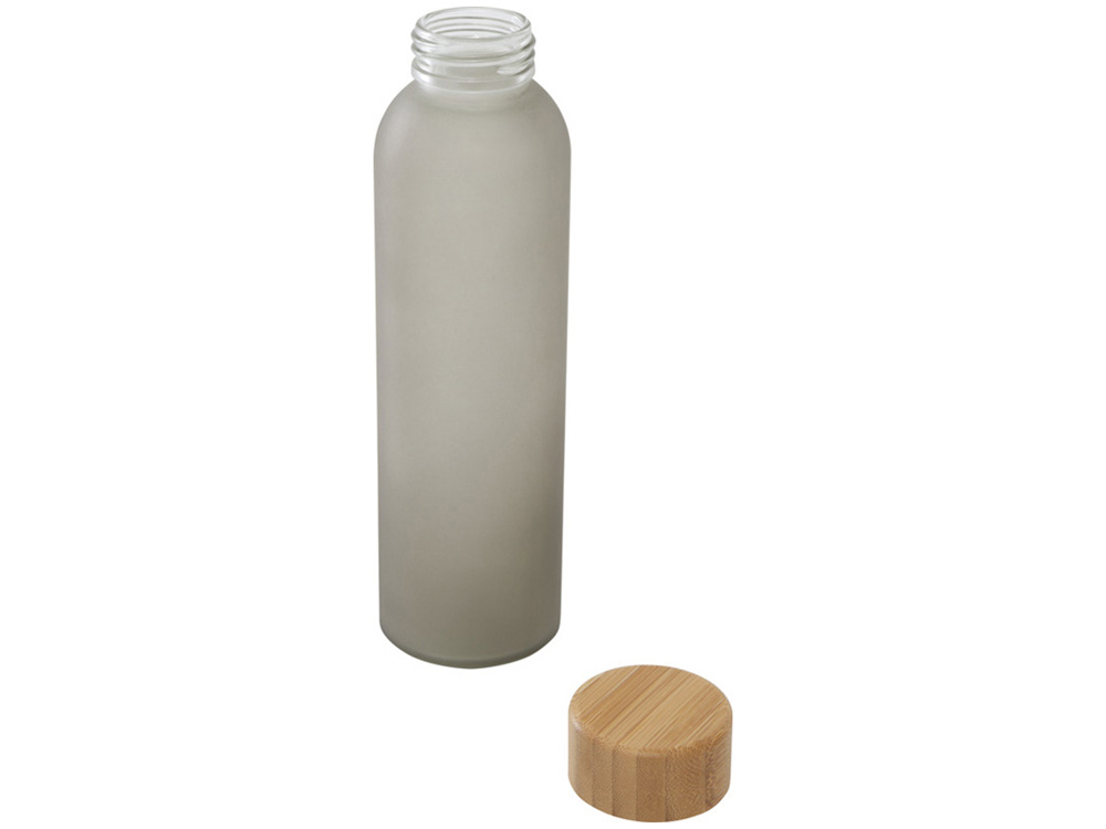 Lume бутылка из матового содово-известкового стекла объемом 500 мл с бамбуковой крышкой - Серый — изображение 3