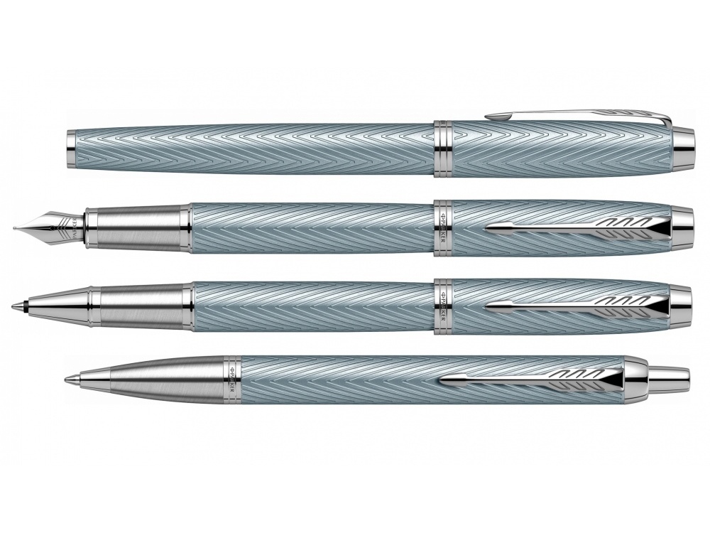 Шариковая ручка Parker IM Premium K318 Blue Grey CT, стержень: M, цвет чернил: blue, в подарочной упаковке. — изображение 7