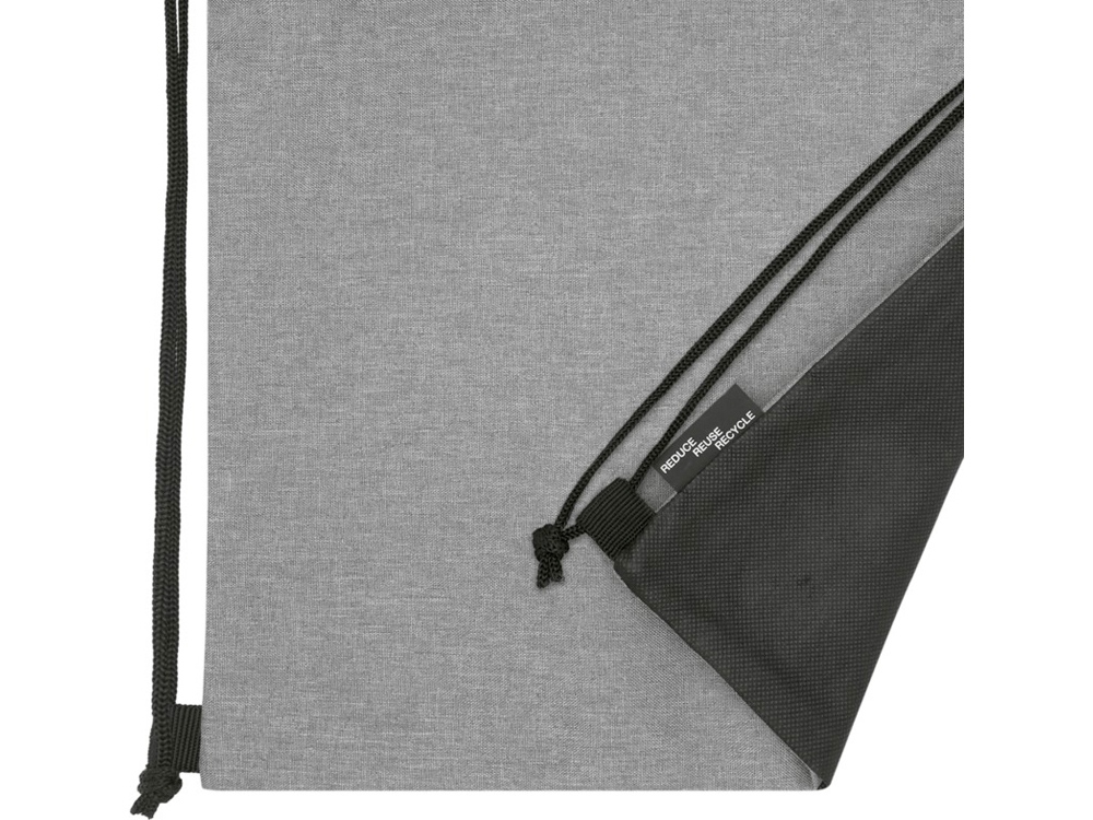 Рюкзак со шнурком Ross из переработанного ПЭТ, heather medium grey — изображение 5