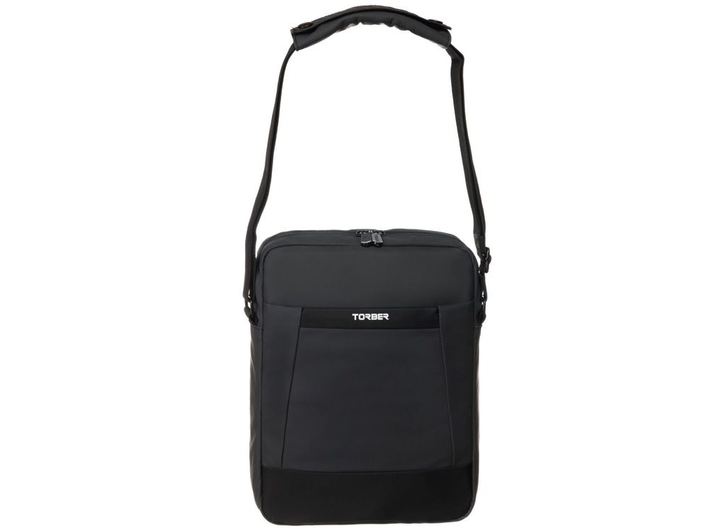 Сумка кросс-боди TORBER, черный/серый, полиуретан, 27 х 21 х 6 см — изображение 6
