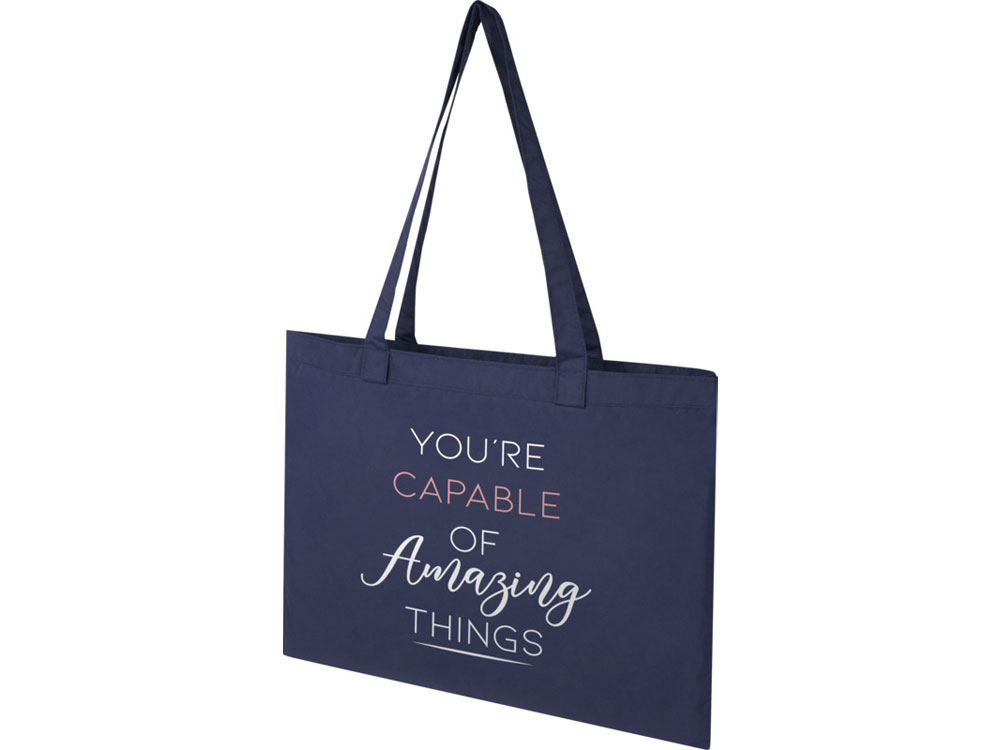 Kai круглая эко-сумка из переработанного материала, сертифицированного согласно GRS - Темно - синий — изображение 7