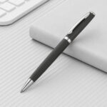 Ручка металлическая шариковая Flow soft-touch, серый/серебристый