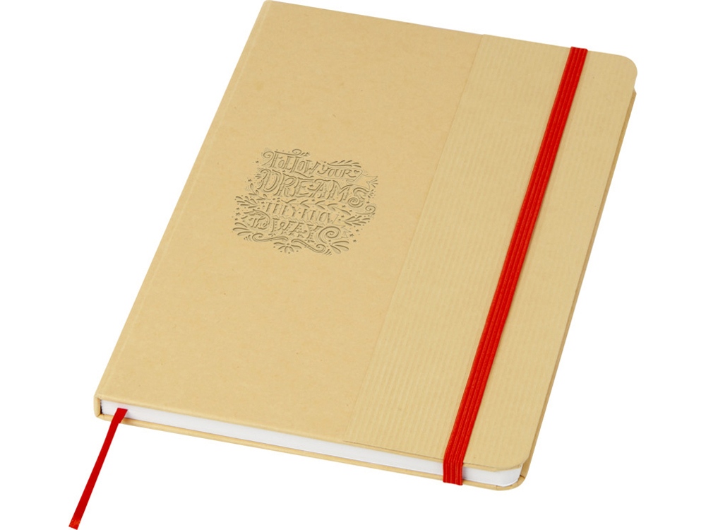 Nelida блокнот формата А5 в твердой обложке из переработанного картона - Красный — изображение 4