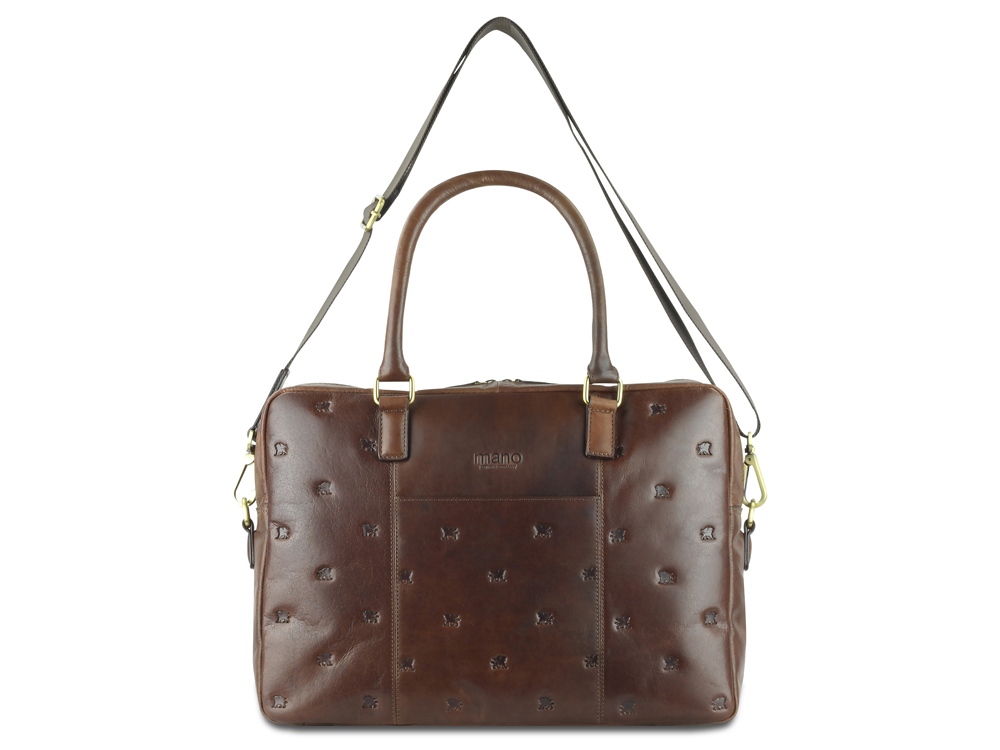 Сумка Mano Don Leon, натуральная кожа в коричневом цвете, 42 х 30 х 11,5 см — изображение 7