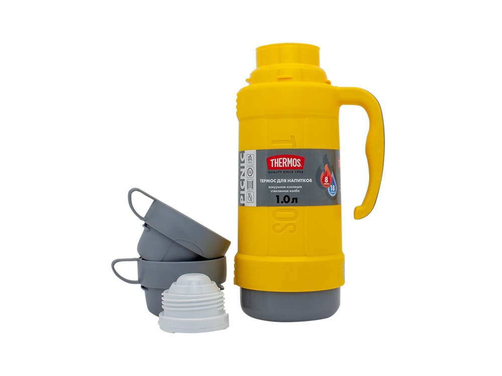 Термос со стеклянной колбой тм THERMOS PICNIC 40 Series Yellow 0,5L — изображение 9