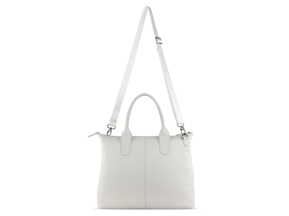 Сумка-шоппер BUGATTI Elsa, белая, воловья кожа/полиэстер, 46х11х31,5 см — изображение 8