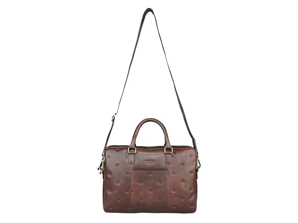Сумка Mano Don Leon, натуральная кожа в коричневом цвете, 41 х 29,5 х 8,5 см — изображение 9