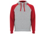 Толстовка с капюшоном Badet мужской, серый меланж/красный