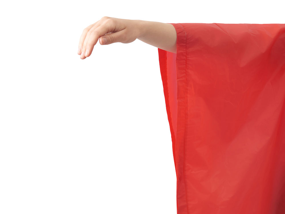 Пончо Hawaii c чехлом унисекс, красный — изображение 7