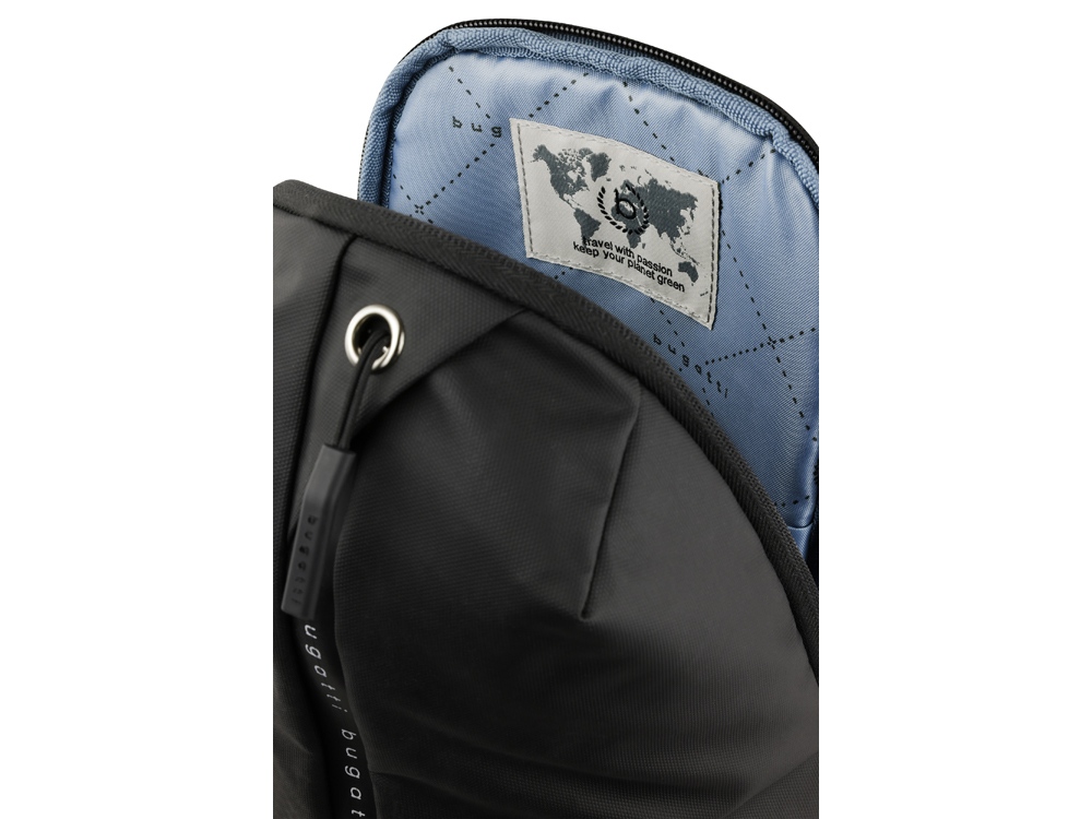 Рюкзак BUGATTI Blanc Delight, чёрный, нейлон RPET600D/тарпаулин/полиэстер, 18х10х31 см, 5 л — изображение 5