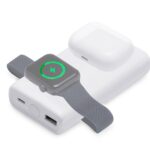 Внешний беспроводной аккумулятор 2-в-1 с функцией зарядки Apple Watch, QC/PD AtomIQ, 10000 мАч, белый