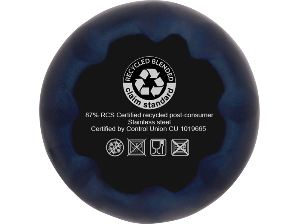 Бутылка Cove из переработанной нержавеющей стали, с вакуумной изоляцией, 500мл - Темно - синий — изображение 4