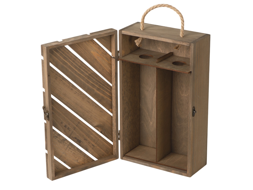 Коробка подарочная из массива дерева для 2х бутылок — изображение 2