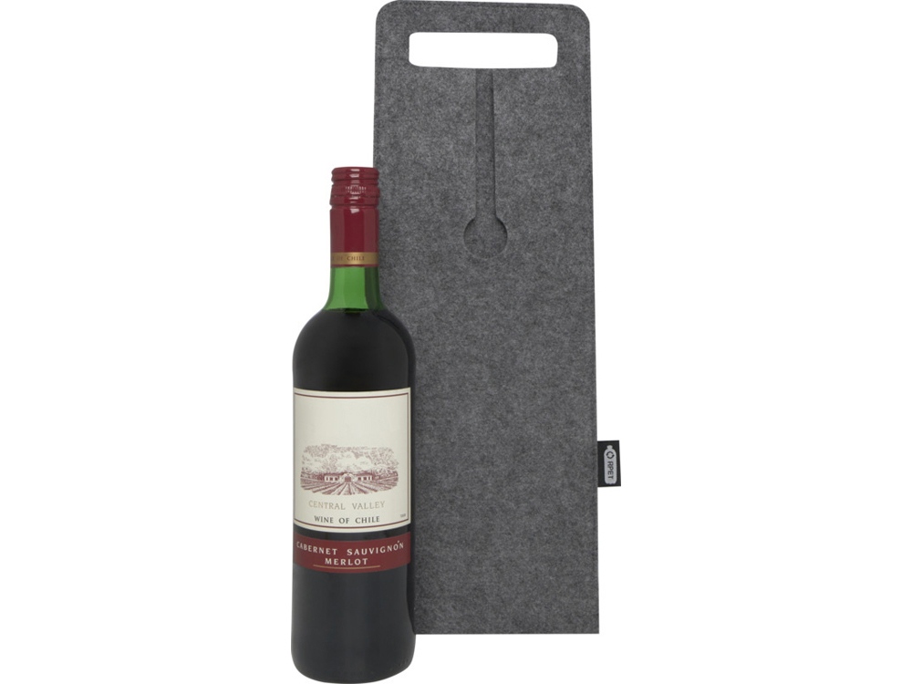 Felta Мешок для вина из переработанного фетра, сертифицированного согласно GRS, емкостью 75 мл - средне-серый — изображение 4