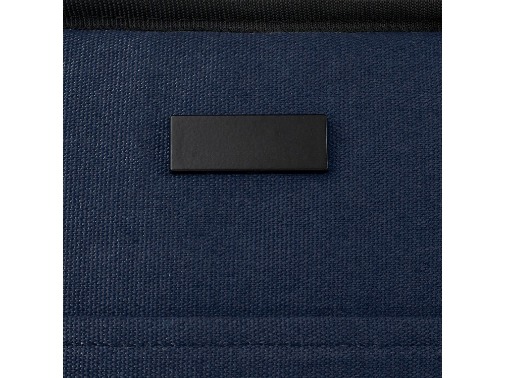 Пищевая сумка-холодильник Joey из брезента, переработанного по стандарту GRS, объемом 6 л на 9 банок, темно-синий — изображение 5