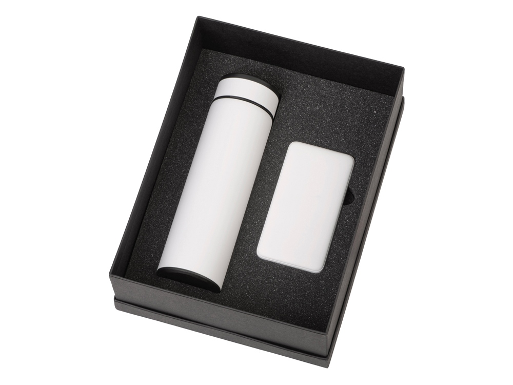 Подарочный набор с термосом и повербанком С2, белый — изображение 2