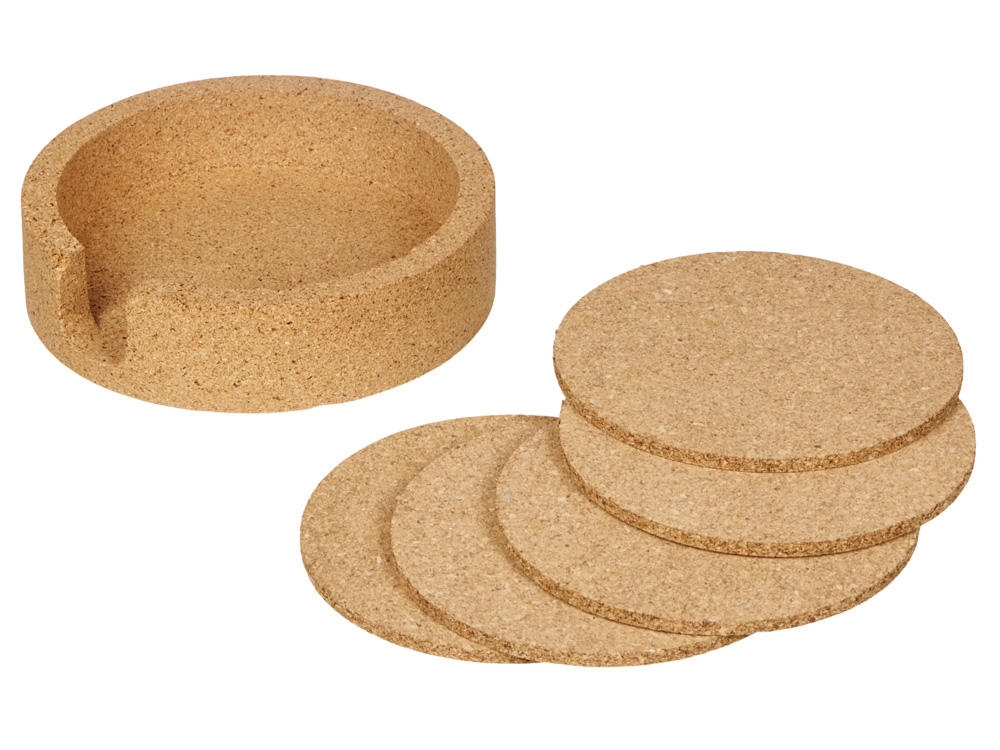 Набор костеров из пробки на подставке из пробки Krock — изображение 7