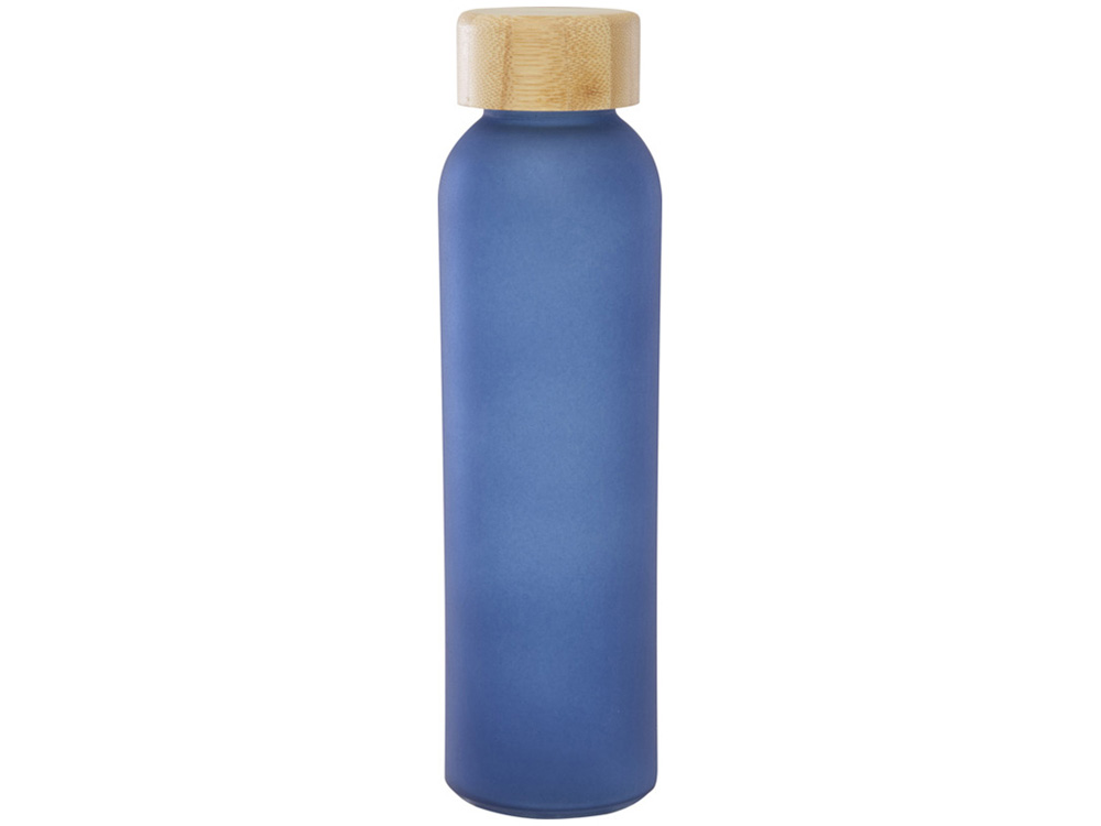 Lume бутылка из матового содово-известкового стекла объемом 500 мл с бамбуковой крышкой - Синий — изображение 2