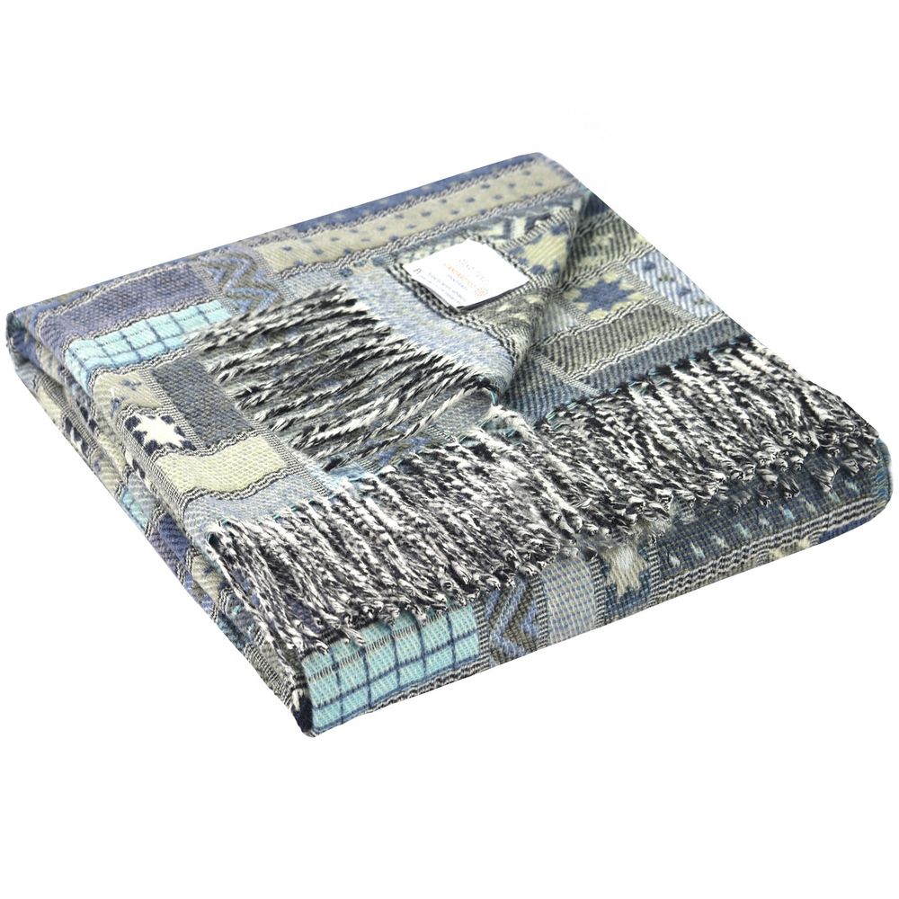 Плед Baltimora, синий с серым — изображение 2