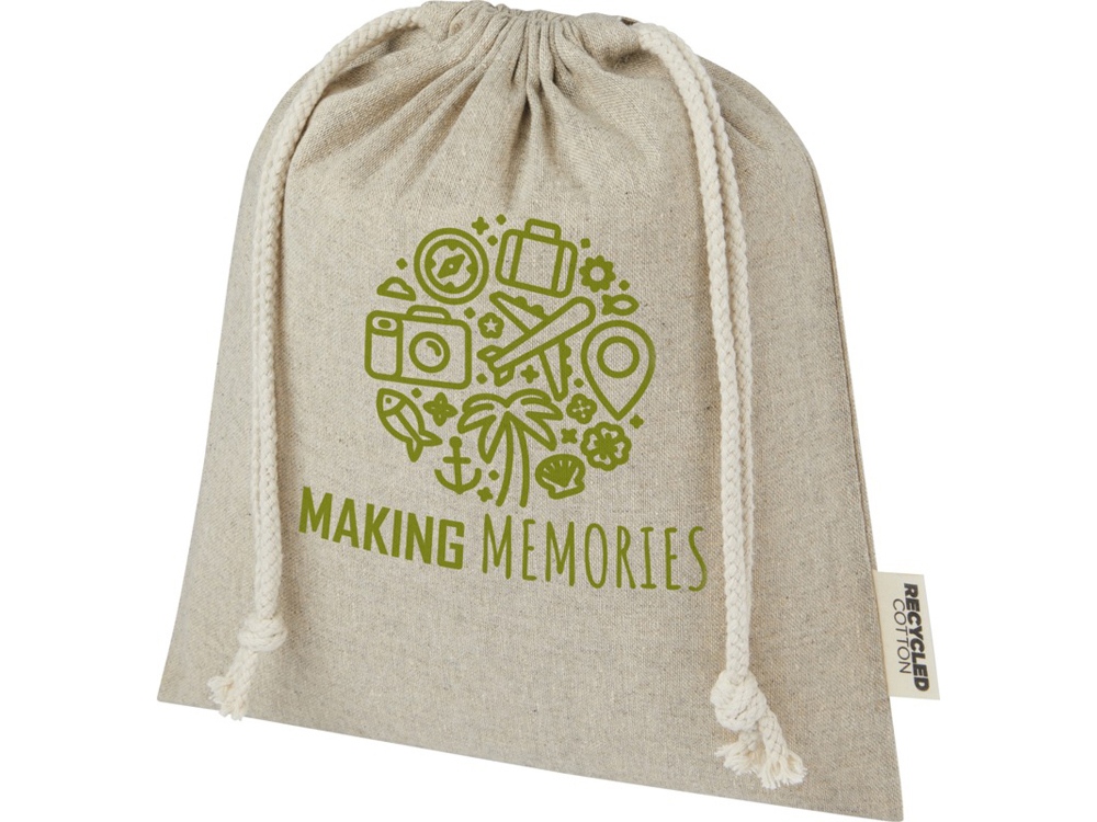 Средняя подарочная сумка Pheebs объемом 1,5 л из хлопка плотностью 150 г/м2, натуральный — изображение 5