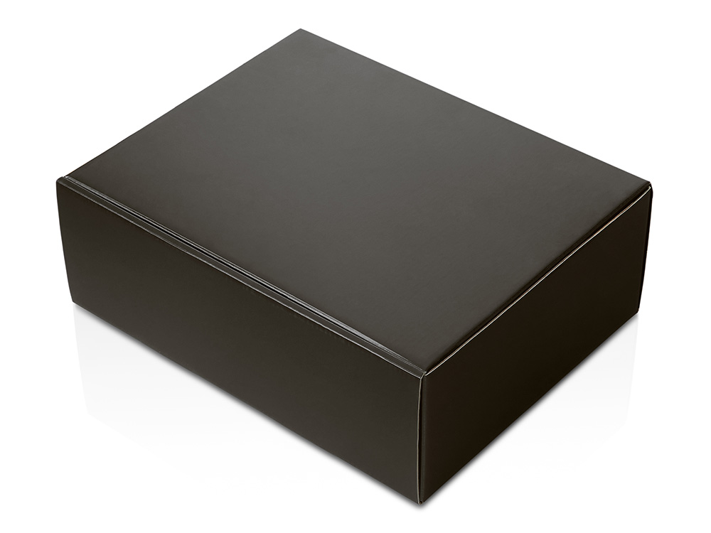 Подарочный набор c пледом, термосом, свечой и миндалем, черный — изображение 6