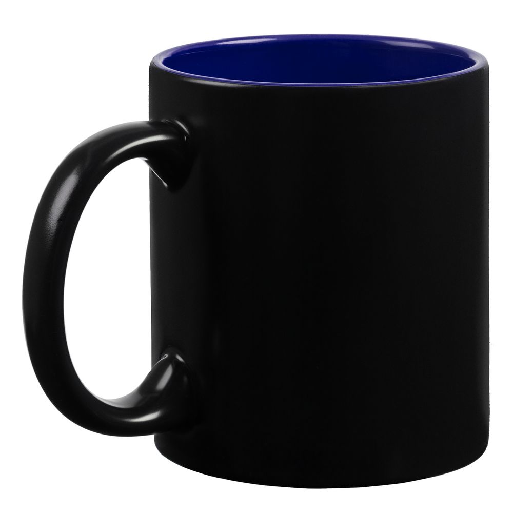 Кружка-хамелеон On Display, матовая, черная с синим — изображение 2