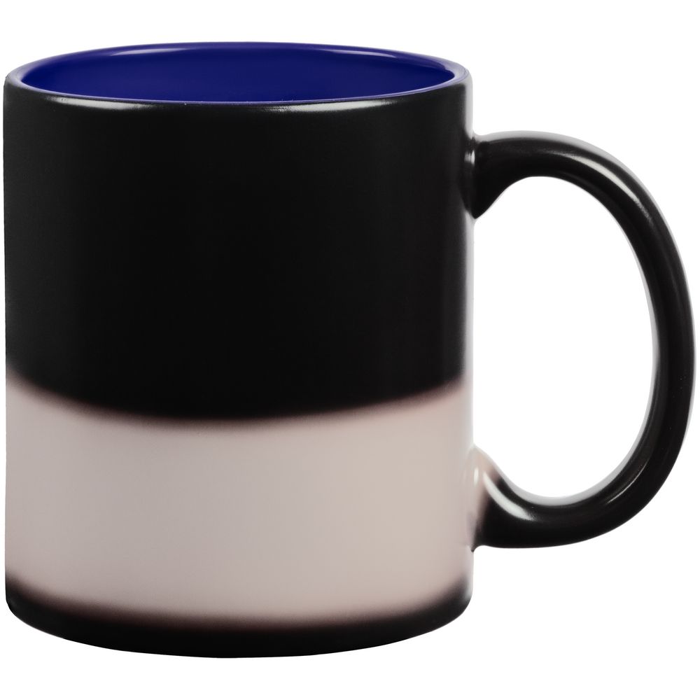 Кружка-хамелеон On Display, матовая, черная с синим — изображение 3