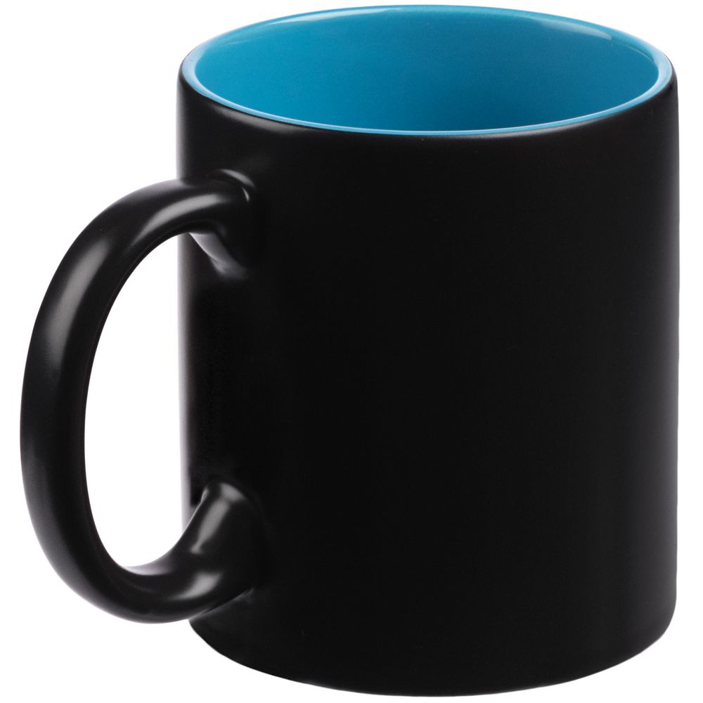 Кружка-хамелеон On Display, матовая, черная с голубым — изображение 2