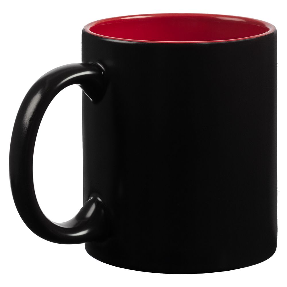 Кружка-хамелеон On Display, матовая, черная с красным — изображение 2