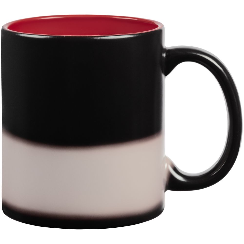 Кружка-хамелеон On Display, матовая, черная с красным — изображение 3
