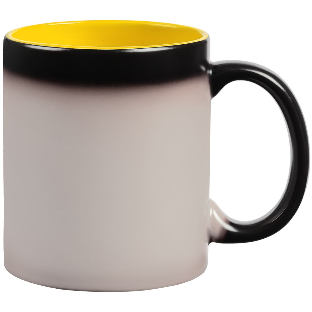 Кружка-хамелеон On Display, матовая, черная с желтым — изображение 5