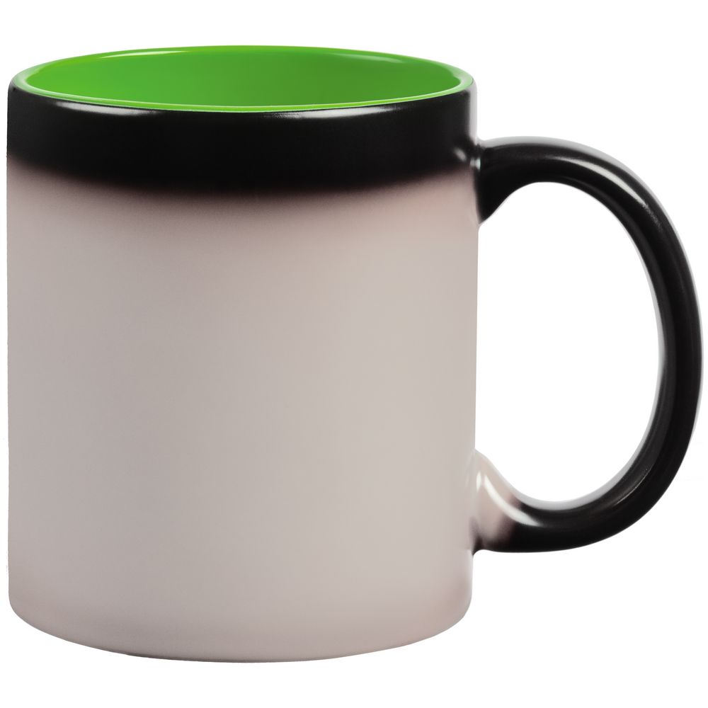 Кружка-хамелеон On Display, матовая, черная с зеленым — изображение 5